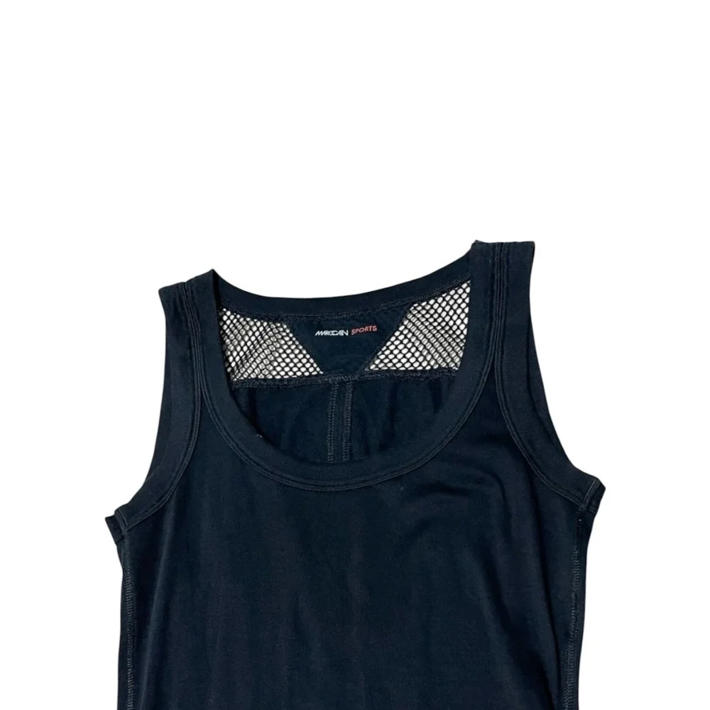 Marc Cain Sports Black Midi Dress Sleeveless Mesh Back Fit & Flare